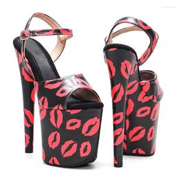 Sandalen LAIJIANJINXIA 20 cm/8 Zoll PVC-Obermaterial Sexy exotische Frauen/Mädchen Plattform Mode High Heels Pole Dance Schuhe 037