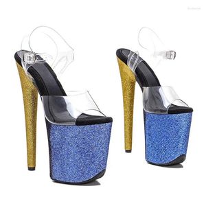 Sandalen LAIJIANJINXIA 20 CM/8 Inch PVC Bovenste Sexy Exotische Vrouwen/Meisje Platform Mode Hoge Hakken Paaldansen schoenen 100