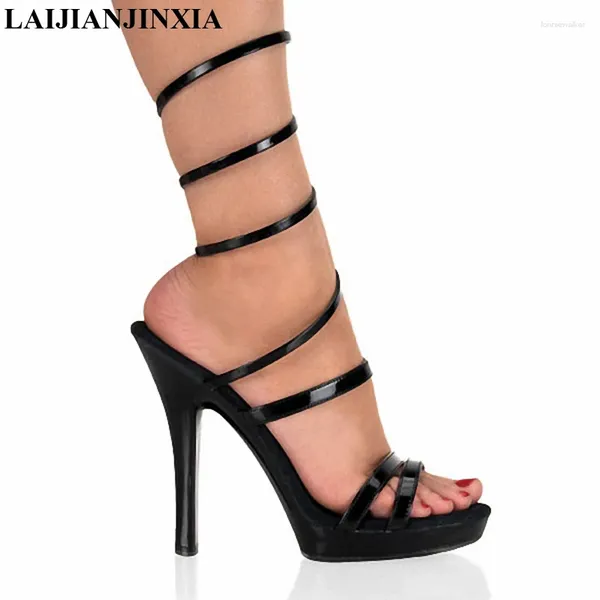 Sandalias LAIJIANJINXIA Mujer Verano Moda sexy Tamaño grande 34-46 Tacones súper altos (13 cm) Zapatos de mujer Bombas de boda