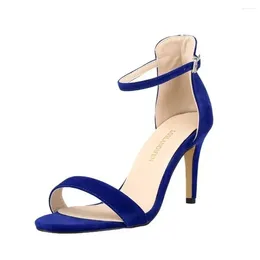 Sandali Scarpe da donna di grandi dimensioni Décolleté sexy 9 cm Tacco sottile Estate Open Toe Cinturino alla caviglia Tacchi alti Tacchi a spillo Scarpe da sposa rosse