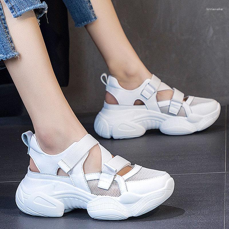 Sandals Leather Sneaker Women Summer Shoes 2023 Fashion Designer Strappy Thick Sole Chunky Running Sports Sandal