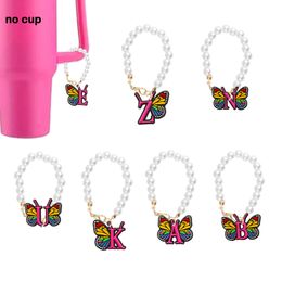 Sandals Letter Butterfly Pearl Chain avec charme accessoires pour gobelet Cup personnaliser la poignée charmes gouttes livraison OTPJ9