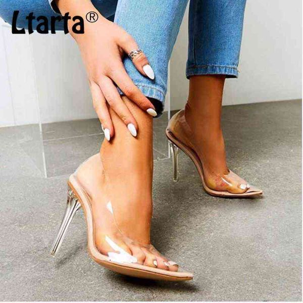 Sandales Ltarta Femmes Pompes Pvc Transparent Talons Hauts Sexy Punch Chaussure Léopard Grain Parti Chaussures Dame Talons Minces Pompes Taille 42 Lxm 220318