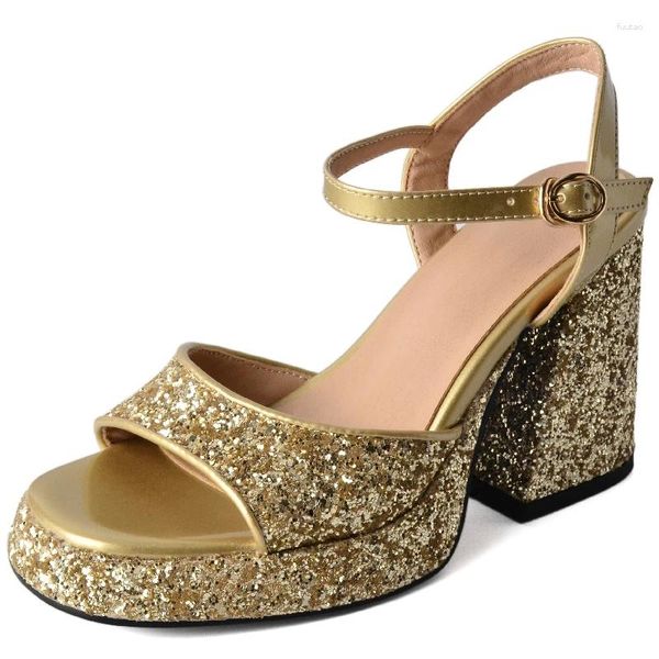 Sandalias de lujo de cristal para mujer, zapatos de verano, plataforma, tacones altos, verde, dorado, plateado, fiesta, baile, boda, zapato nupcial, chanclas femeninas