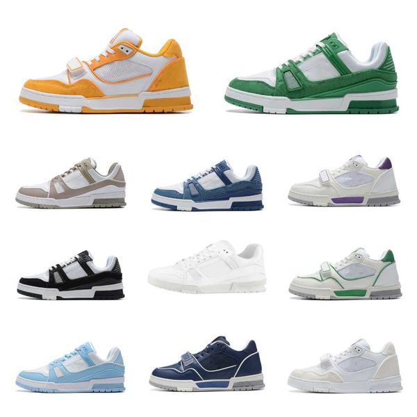 Sandals Luxury Designer Mens Womens Casual Chores Trainer Trainer Triple White Rose Sky Bleu noir vert jaune bas Sneakers Femme Trainers Sneakers EUR 36-45 S01