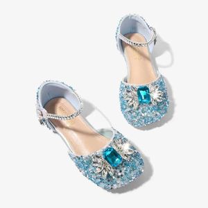 Sandales Luxury Kids Sandales pour les filles Fashion Rhinage enfants Sequins chaussures plates Sweet Princesse Princesse Pétion célibataire Single Single Shoes