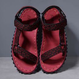Sandales homme extérieur wadable sandales arc support de pantoufles unisexes rouges