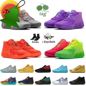 Sandales MBS Pantoufles Ball Boots MB.01 LeMelo Chaussures de basket-ball Rock Ridge Red Blast Queen City Buzz Rick et Morty T