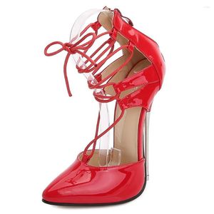 Sandales Mclubgirl croisées 16 cm talons Style romain femmes chaussures mode mince avec grande taille 47 soirée modèle discothèque WZ