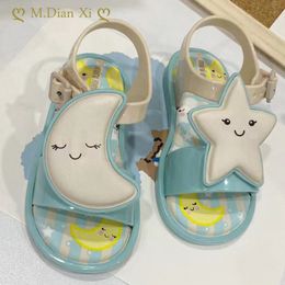Sandalen Melissa Jelly Shoes Girls Open Toe Childrens Moon Stars Luminous Baby Girl 230317