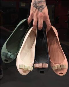 Sandalias Melissa Mujer Zapatos Bow Shallow Single Low Top Flat Heel Jelly Holiday EUR3539 230713