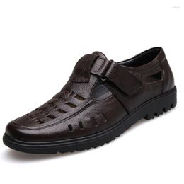 Sandali da uomo 2023 scarpe estive in vera pelle da uomo casual di alta qualità marca maschile antiscivolo taglie forti Sapatos