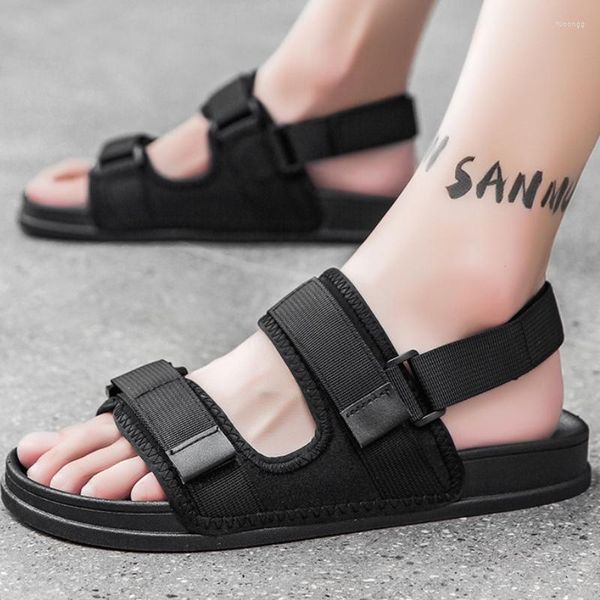 Sandals Sandals Black Beach Slippers Summer Round Round Sole Sole Sole Casual Light Light Not Slip Walking Chaussures Zapatillas Casa Hombre