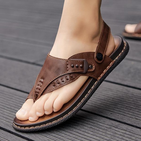 Sandalias hombres moda cómoda playa al aire libre verano punta abierta zapatillas de deporte sandalen zapatos de hombre sandalia