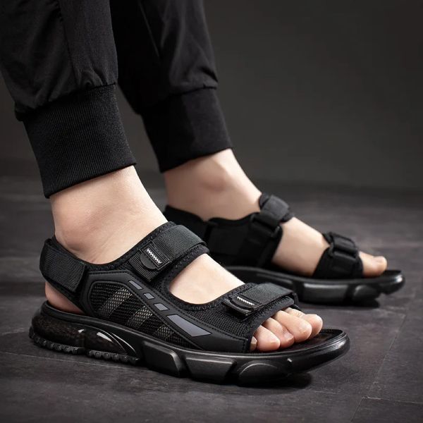 Sandalias hombres al aire libre sandalias casuales malla almohadilla transpirable látex látex suave romano 2022 nuevos zapatos de venta caliente hombres sandalias