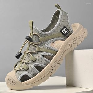 Sandalen heren trekking sandaalman gladiator casual 2024 niet-slip buiten wandelschoenen veiligheid teen zomer strand vrije tijd