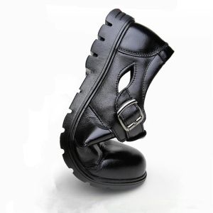 Sandales hommes sandales sincères en cuir sandales hommes noirs extérieur extérieur chaussures pêcheurs de chaussures hommes plage chaussures décontractées sandales