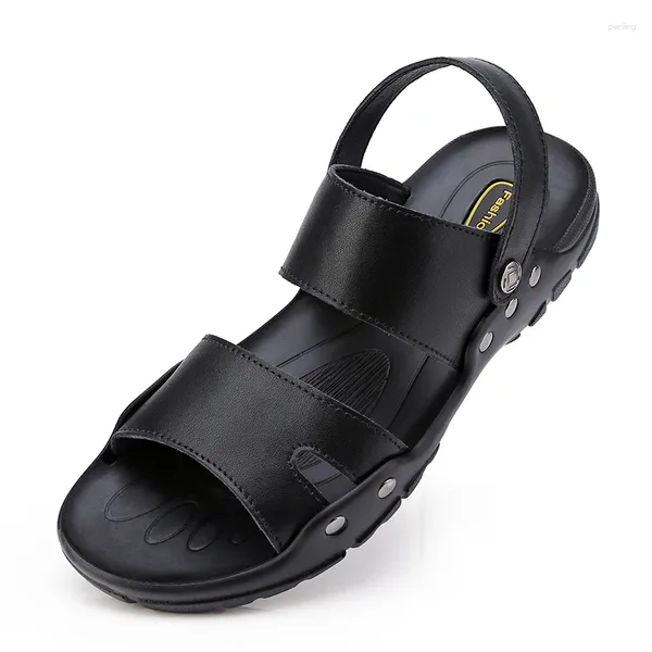 Sandales d'été pour hommes, chaussures de plage souples et antidérapantes, décontractées pour papa d'âge moyen et âgé, Version coréenne, 2024