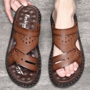 Sandales Hommes En Gros D'été À Semelle Souple Antidérapant Chaussures De Plage Grandes Tongs Casual Outwear 230503