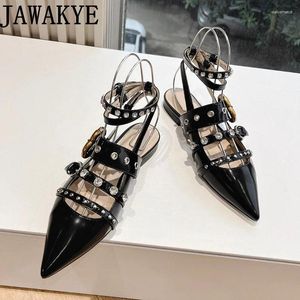 Sandals metal décor de boucle boucle chaussures de marque femme