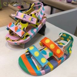 Sandals mini melissa zomer jelly schoenen printpatroon verbatplaats platte kinderen sandalen mode baby jongens meisjes strandschoenen 230203