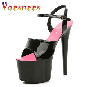 Sandales Mixte Couleur Chaussures Stripper Talons Femmes Sexy Party Club 17 Cm Plate-forme À Talons Hauts De Mariage Pole Dance 220317