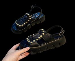 Sandales Muffins Berons Mesh Femmes modernes Slippers Creepers Summer Platform Shoes Femme épaissis Perle Sandalias Mujer 20223887957