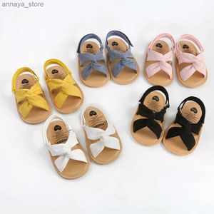 Sandals myggpp mode nouveau-né bébé sandales mignon été semelle douce sole plats plats chaussures bébé anti-glissement premier pas walkerl240429