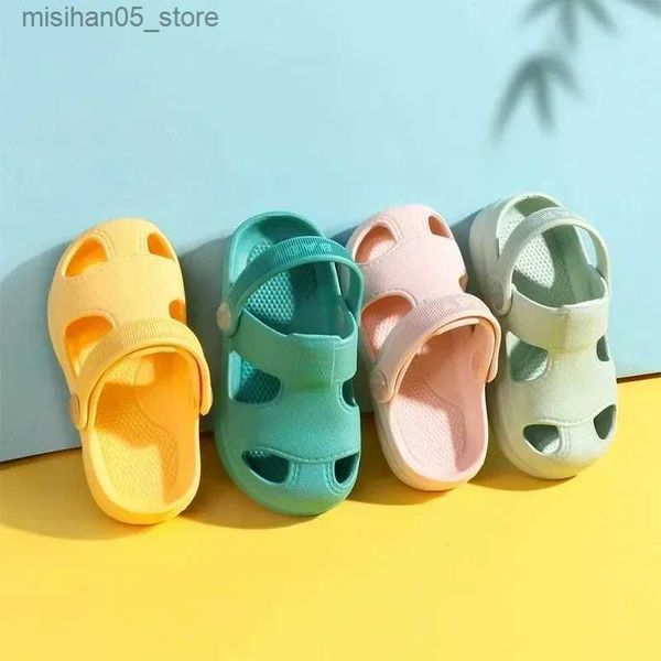 Sandalias Nuevos niños Verano Cueva Zapatos de bebé Antideslizante Piso suave Niños y niñas Sandalias de playa 1-6 años Niños Q240328