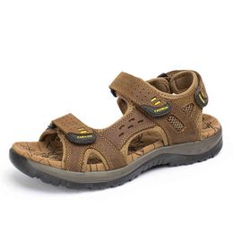 Sandalen Nieuwe Mode Zomer Vrije Tijdsstrand Mannen Schoenen Hoge Kwaliteit Leer The Big Yards Heren Maat 38-48 220302