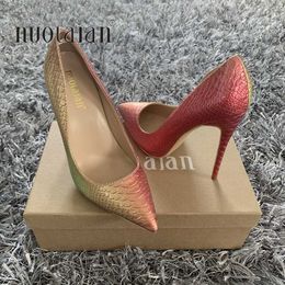 Sandales Nouvelle mode femme chaussures serpent impression parti chaussures de mariage grande taille 35-42 sexy bout pointu femme talons hauts pompes femmes chaussures L230720