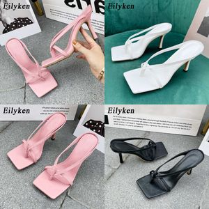 Sandalen Nieuwe Slipper High Heel Shoes Fall Best Street Look Vrouwtjes Square Head Toe Clip-On Strappy Women Sandals Sandalen Dia's 230316