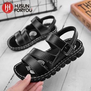 Sandalen Nieuwe Stijl 2024 Zomer Kinderen Sandalen Mode Sneakers Lichtgewicht antislip Zachte Bodem PU Leer Jongens Comfortabele ShoesC24318