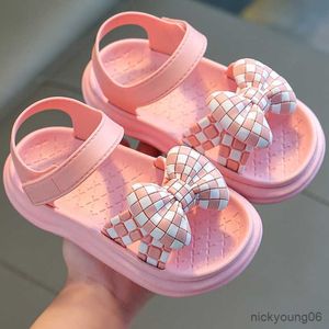 Sandalen nieuwe zomer babymeisjes prinses sandalen kinderen bowtie open teen strand sandalen casual outdoor schoenen 2-9 jaar enfant fill r230529