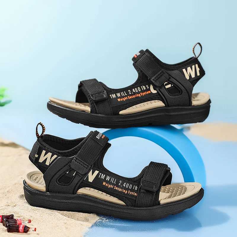 Sandaler Nya sommarbarn Sandaler Fashion Sportskor pojkar och flickor utomhus strandskor barn icke -slipskor sandaler D240515