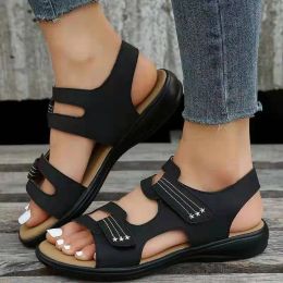 Sandales nouvelles femmes sandales plate-forme décontractée pour dames la mode d'été plage de conception féminine romaine plus taille léopard sandalias