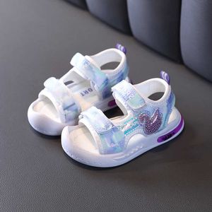 Sandales Nice Rhionstone Swan été petites filles sandales chaussures sport décontracté bébé fille chaussures de plage appartements violet rose enfants sandales