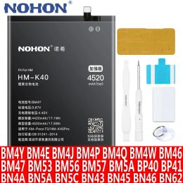 Sandales Batterie Nohon pour Xiaomi Mi Poco F3 F2 Pro X3 NFC F1 M4 M3 Pophone Redmi K40 K30 K20 Pro Remplacement des batteries BM4Y BN57 BN61