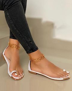 Sandalias Oficina Mujer Pisos Verano Playa Zapatos casuales Mujer Lazy Flip Tanga Sandalias Mujer Sapato Feminino Tallas grandes