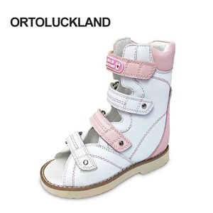 Sandalen Ortoluckland Toddler Girls Sandalen Zomer Kinderen Wit Orthopedische clubvoetschoenen Babyjongens Stijlvolle nieuwe Black Flats Size22 39 240423