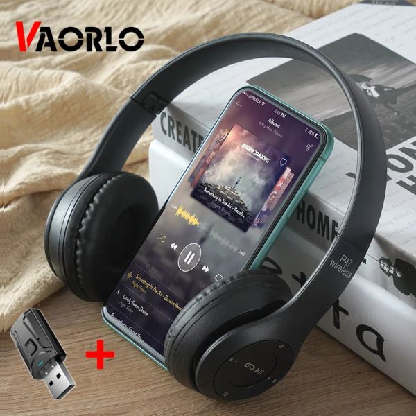 Sandalias P47 Auriculares inalámbricos Bluetooth Bluetooth Música Auriculares Portable Plegable Auriculares con adaptador USB de micrófono FM Soporte TF Tarjeta TF