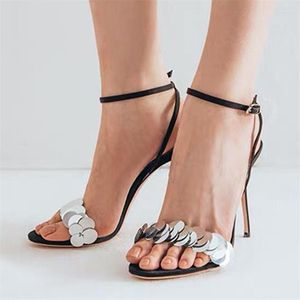 Sandalen paillette decor dames enkel riem pompen sexy jurk schoenen vrouw 10 cm hoge hakken zomer sandalias femmes nestiletto