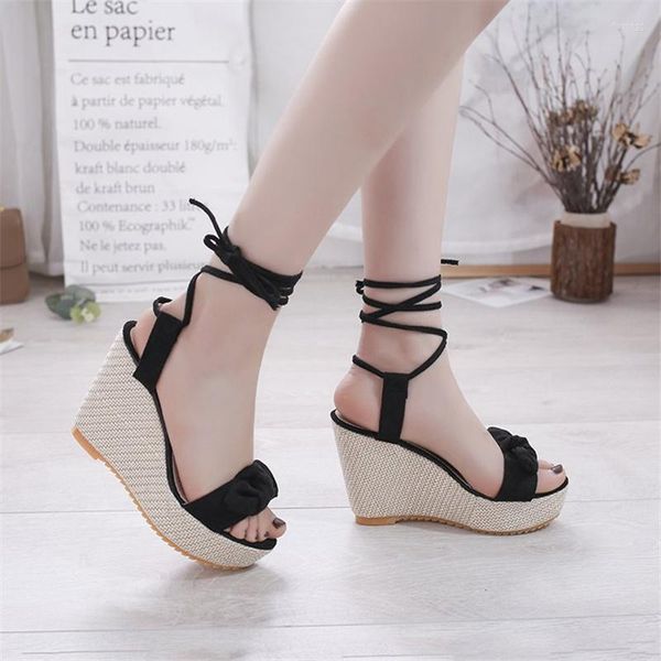 Sandals Platform Fashion Wedge With Bays Summer Lace Solace Up Open Toe Women Women Chaussure Femme 2022