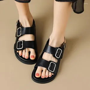 Sandalias con plataforma para Mujer, Sandalias de gladiador con cinturón de doble hebilla para Mujer 41-43, zapatos romanos de verano de talla grande para Mujer, Sandalias para Muffins