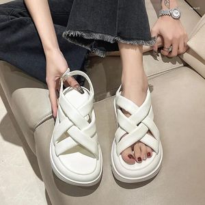 Sandales à plateforme pour femmes, chaussures de plage plates décontractées coréennes, Sport, semelle épaisse, mode Sandalias 2024
