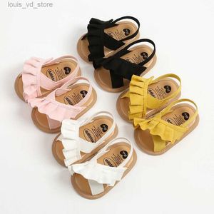 Sandales plissées à bout ouvert Sandales pour les bébés filles nouveau-nés printemps / été T240415