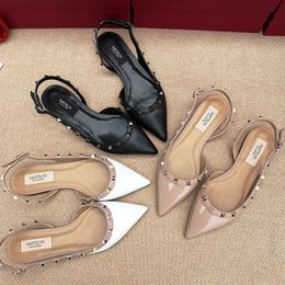 Sandales pointues plates orteil brevet gladiateur sexy étalon femme ballet chaussures plates sandales femmes 2024 t230208 9d4fe