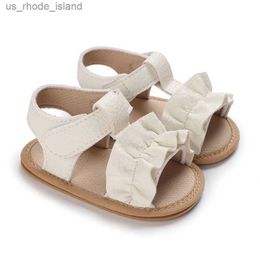 Sandales Girls préscolaires Sandales Chaussures pour enfants Pu Leather Soles en caoutchouc flexibles anti-glis