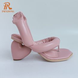 Sandales PRXDONG chaussures pour femmes mode talons hauts robe fête décontracté femme sandales chaussures d'été tongs noir rose blanc pompes 230508