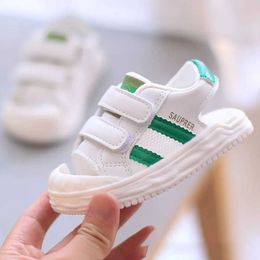 Sandalen PU Leer Summer Childrens Sandals 2024 Trend Fashion Boys and Girls Beach Shoes Soft Sole Preschool Shoesl240510